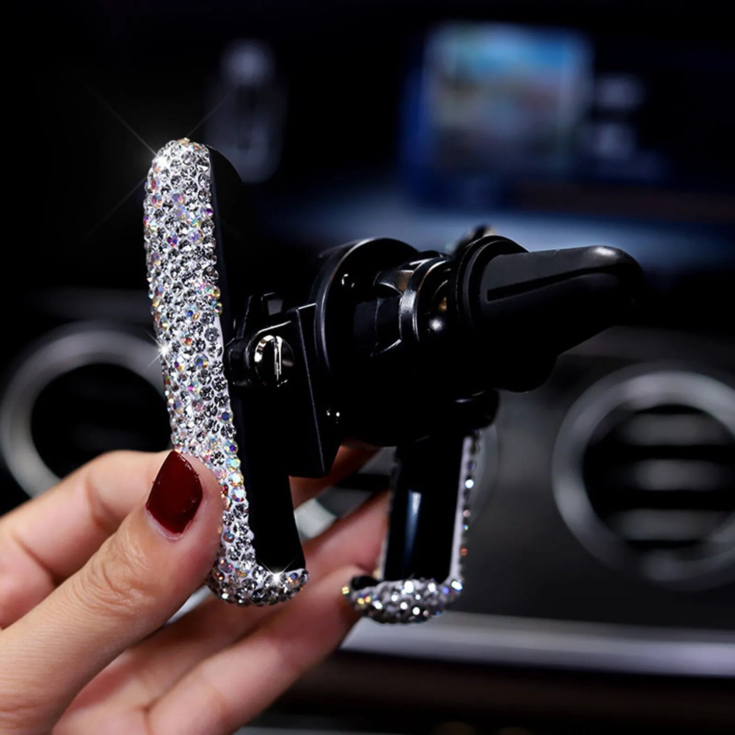 Car Phone Holder Diamond Crystal Air Vent Mount Clip