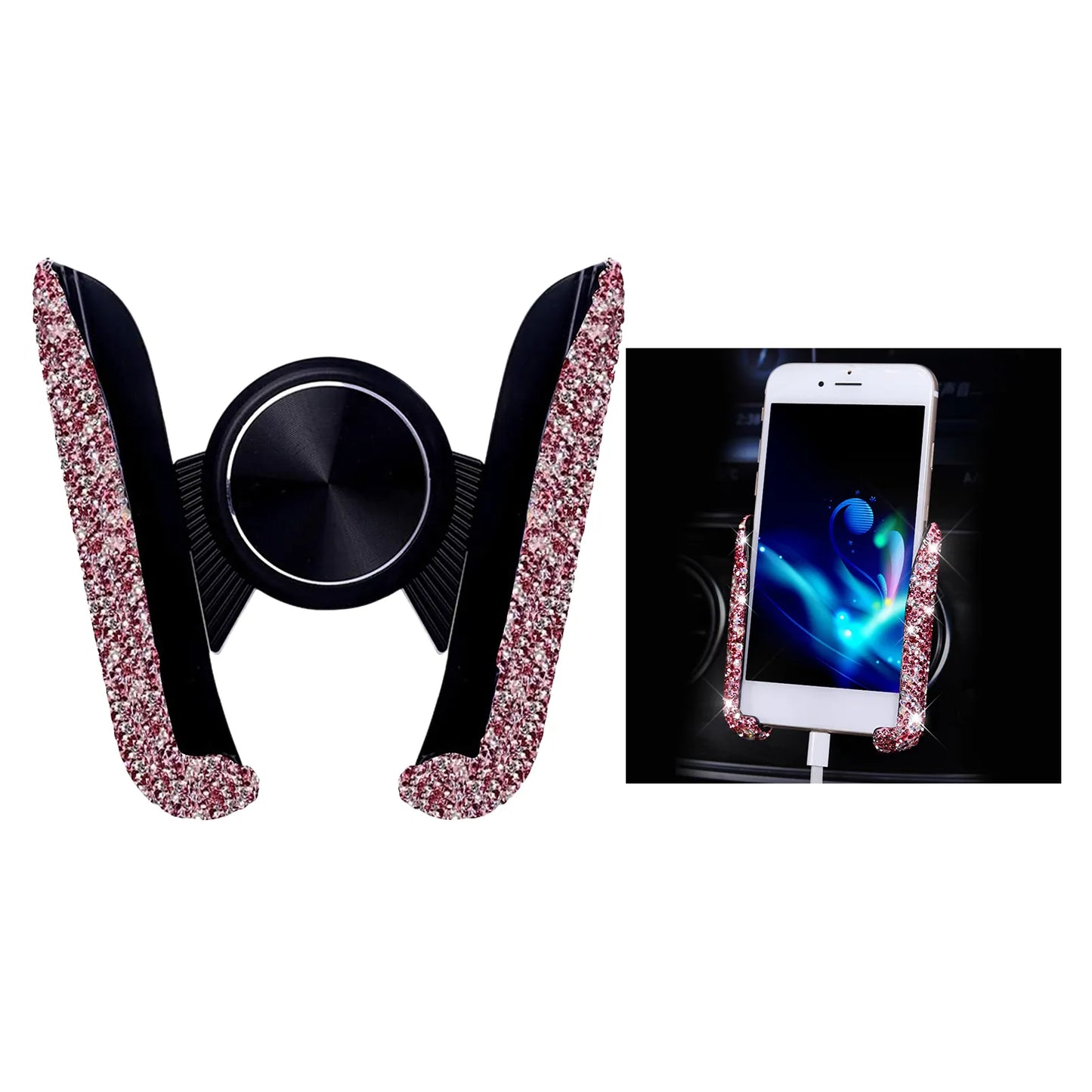 Car Phone Holder Diamond Crystal Air Vent Mount Clip